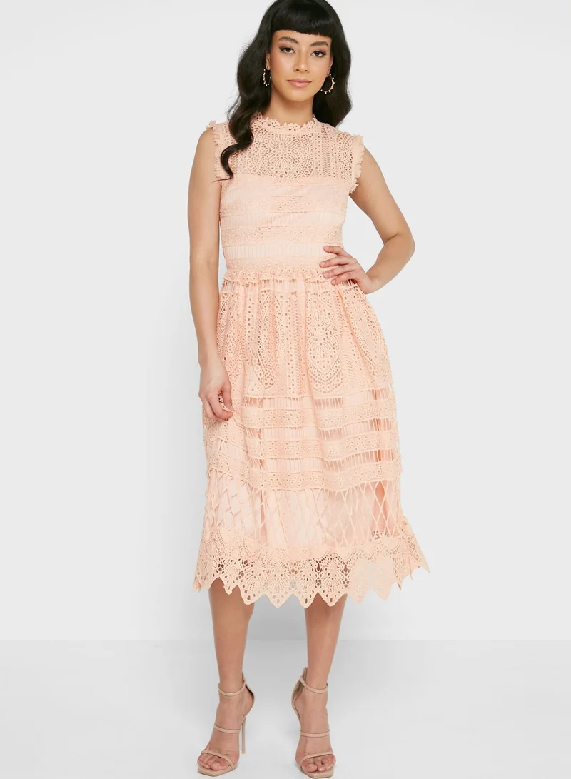 boohoo Lace Detail Knitted Dress