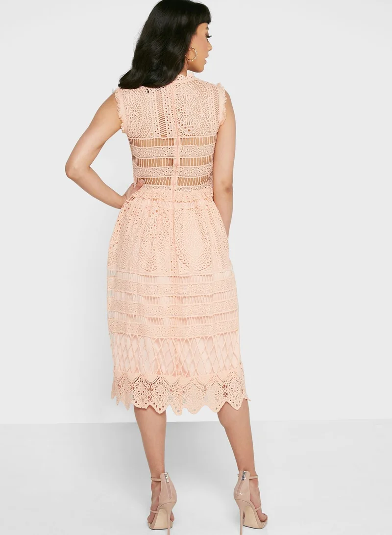 boohoo Lace Detail Knitted Dress