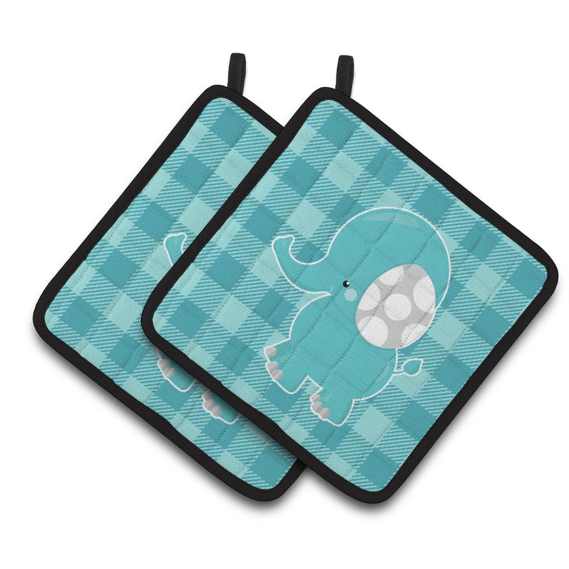 Caroline's Treasures ""Caroline's Treasures BB6841PTHD Striped Elephant Pair of Pot Holders  7.5 x 7.5""""  Multicolor"" 