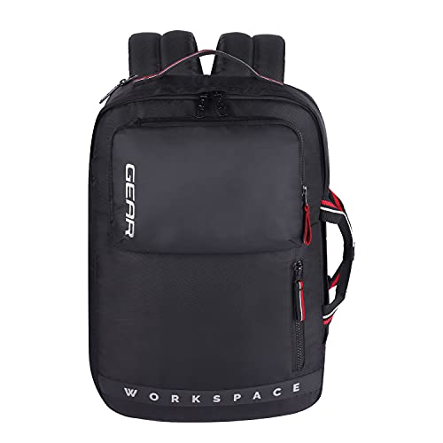 Gear Workspace 18 Ltrs Hybrid Briefcase Laptop Backpack (Black-Red), One Size (BKPWRPHYD0101) - Image 1