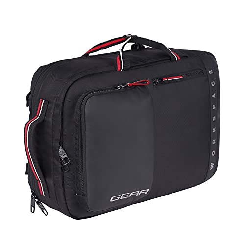 Gear Workspace 18 Ltrs Hybrid Briefcase Laptop Backpack (Black-Red), One Size (BKPWRPHYD0101) - Image 2