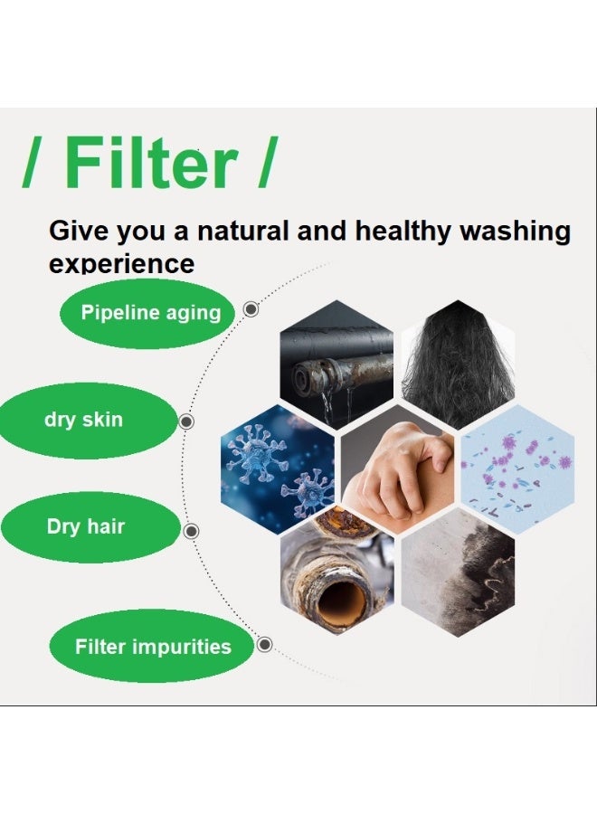 SHIXIN Shower head set, star-shaped ring shower head and fragranced vitamin C filter, handheld shower head, protecting skin soft and  smooth hair (Rose) - Image 4