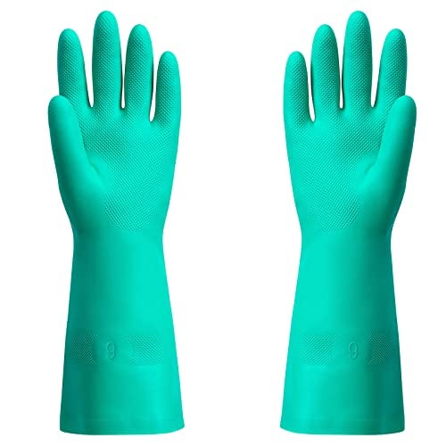 ThxToms Chemical Resistant Nitrile Gloves, Resist Household Acid, Alkali, Solvent and Oil, Latex Rubber Free, 1 Pair Large - Image 1