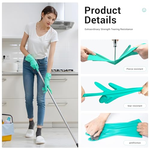 ThxToms Chemical Resistant Nitrile Gloves, Resist Household Acid, Alkali, Solvent and Oil, Latex Rubber Free, 1 Pair Large - Image 2