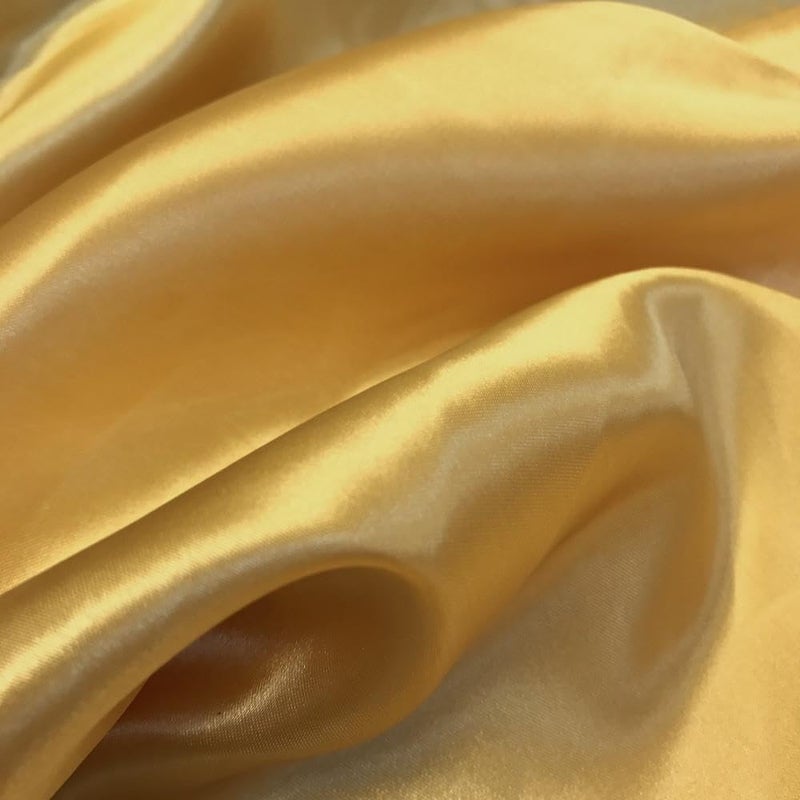 Satin Fabric Decoration Sewing Shiny Luxury 60 Wide Roll Metallic Shiny Upholstery Lining Drapery DIY Crafts Rich Gold 10 Yards