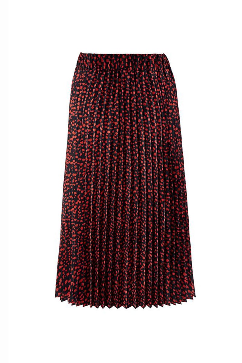 Tchibo Women Allover Print Pleated Midi Skirt, Multicolor - Image 3