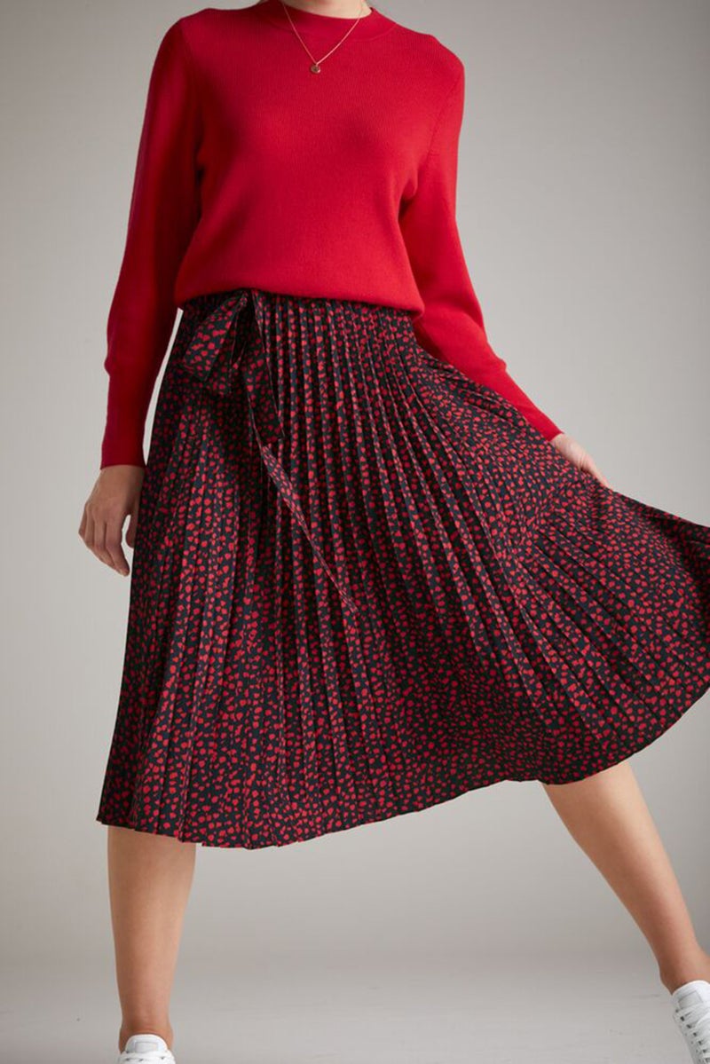 Tchibo Women Allover Print Pleated Midi Skirt, Multicolor - Image 4