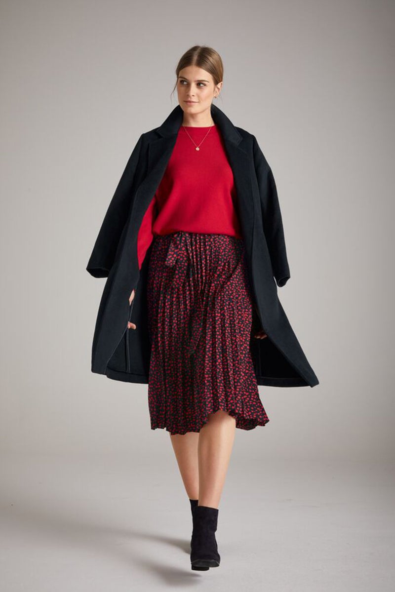 Tchibo Women Allover Print Pleated Midi Skirt, Multicolor - Image 1