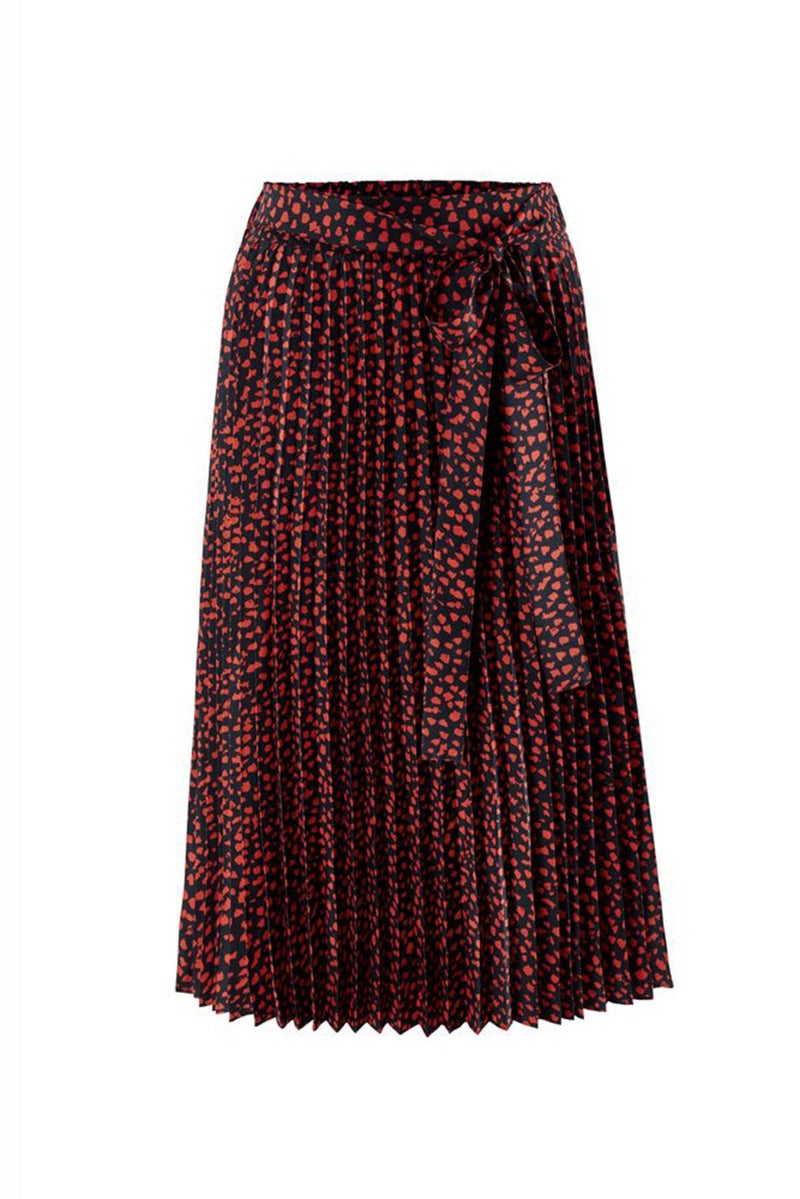 Tchibo Women Allover Print Pleated Midi Skirt, Multicolor - Image 2