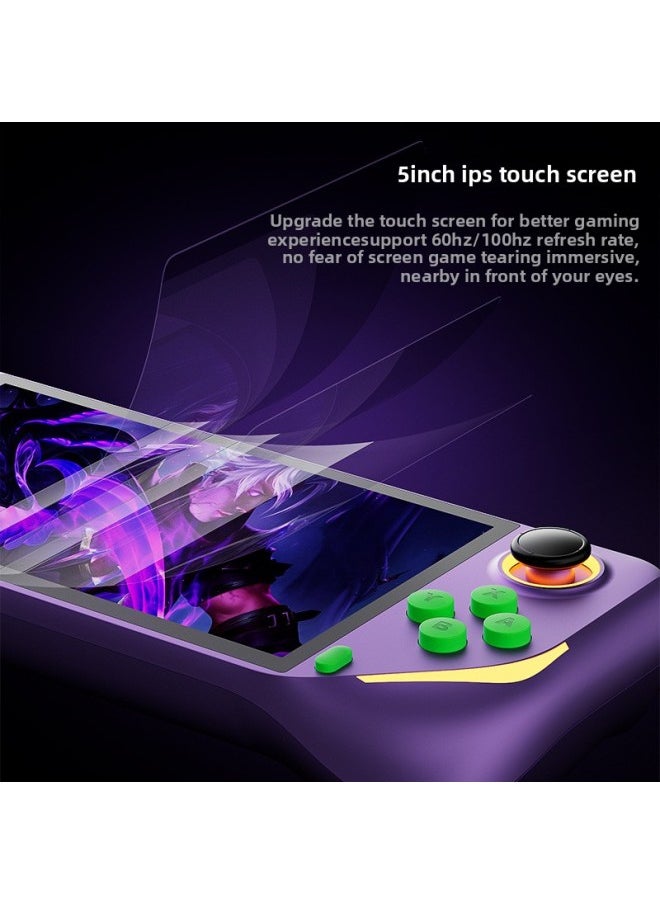 E6Plus Handheld RK3566 Dual-system Game Console 5.0 Inch With Touch HD Large Screen Support WIFI Screen-Product Color:Without Card-Model:purple Single Palm Machine