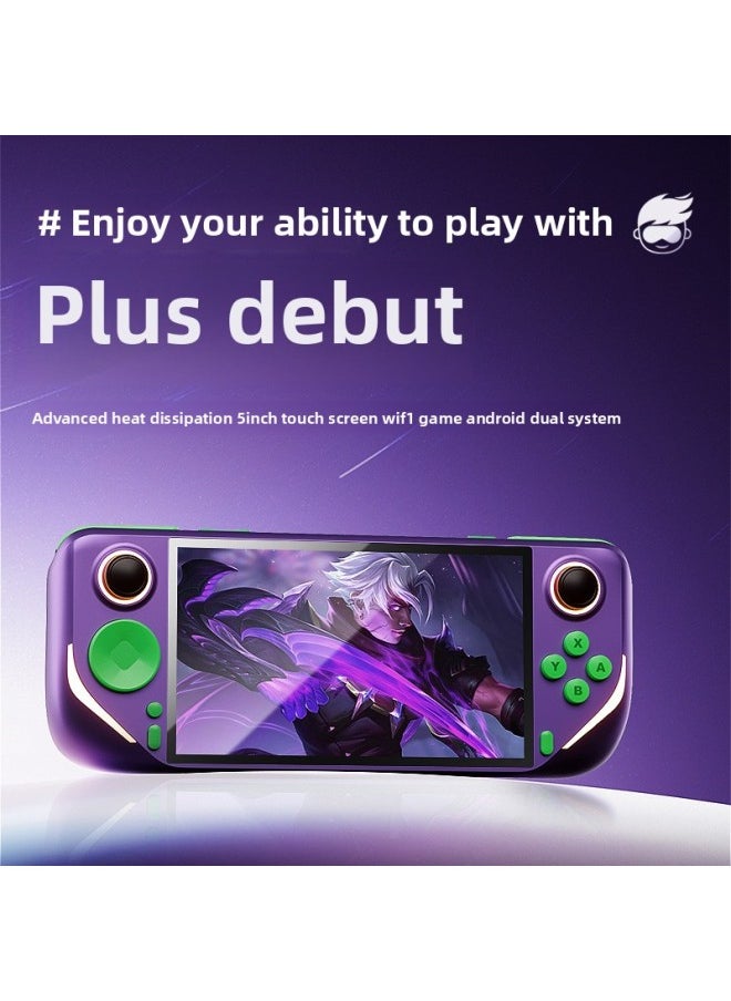 E6Plus Handheld RK3566 Dual-system Game Console 5.0 Inch With Touch HD Large Screen Support WIFI Screen-Product Color:Without Card-Model:purple Single Palm Machine