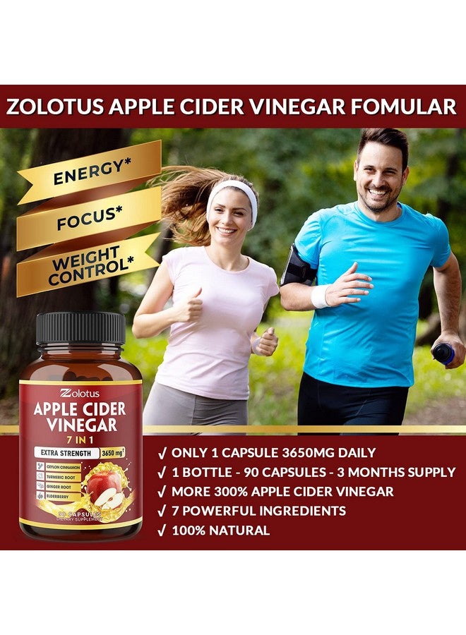 Zolotus 7 In 1 Apple Cider Vinegar Capsules Equivalent To 3650Mg 3 Month Supply With Ceylon Cinnamon Ginger Root Turmeric Elderberry Best Supplement For Digestion Immune  - Image 5