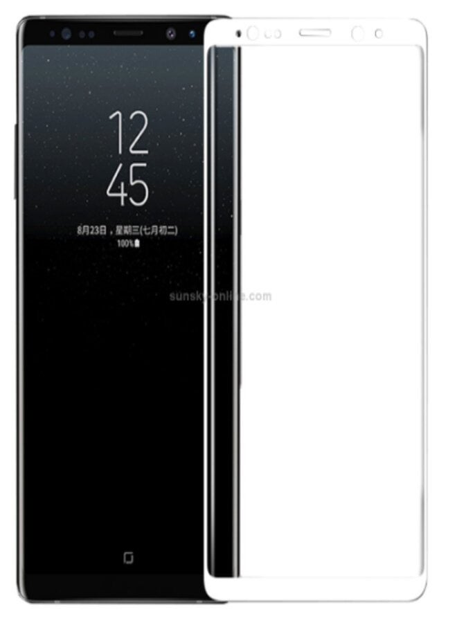 Full Body Curved Samsung Galaxy Note 8 4D Tempered Glass white - Image 2