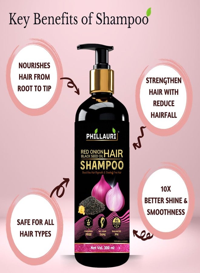 Phillauri مجموعة زيت البصل الأحمر وحبة البركة | (زيت للشعر + شامبو + بلسم) | زيت البصل للشعر | مجموعة شامبو وبلسم | - Image 3