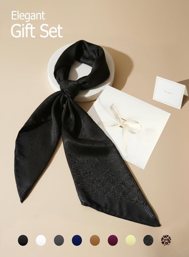 Fmeida Silk-Like Satin Head Scarf 35" Square Hair Scarves Women's Bandana with Gift Set (Box & Card) Leopard Print - Image 5