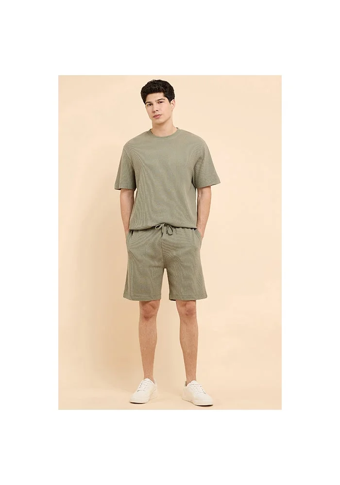 R&b Ribbed T-Shirt with Crew Neck and Short Sleeves