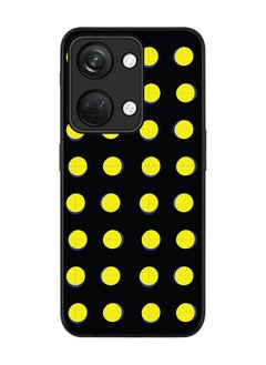 Rugged Black edge case for ONEPLUS NORD 3 5G / OnePlus Ace 2V, Slim fit Soft Case Flexible Rubber Edges Anti Drop TPU Gel Thin Cover -  Yellow Dots
