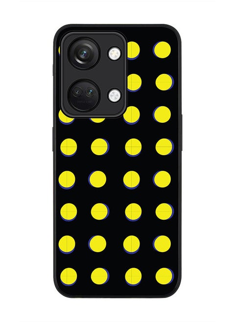 Rugged Black edge case for ONEPLUS NORD 3 5G / OnePlus Ace 2V, Slim fit Soft Case Flexible Rubber Edges Anti Drop TPU Gel Thin Cover -  Yellow Dots