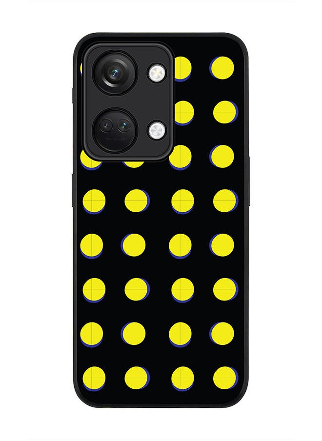 Stylizedd - Rugged Black edge case for ONEPLUS NORD 3 5G / OnePlus Ace 2V, Slim fit Soft Case Flexible Rubber Edges Anti Drop TPU Gel Thin Cover -  Yellow Dots - Image 1