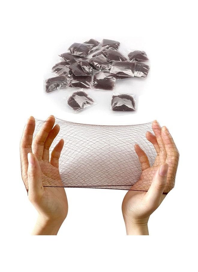 Polly Online 20 Pcs Hair Nets for Women Bun,Invisible Hair Nets Elastic Edge Mesh (Coffee)  - Image 1