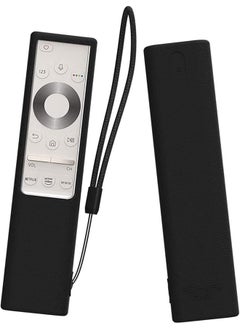erorex Silicone Protective Case For Samsung Bn59 01311 Smart Tv Remote Shockproof Anti Slip Battery Cover For Samsung Qled Tv Remote Anti Lost With Remote Loop Black  - Image 2
