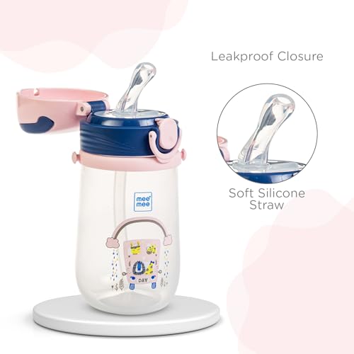 Mee Mee Kids Trainer Sippy Cup | Spout, Leakproof Sipper for Toddlers | Dual Handle for Easy Grip | Non -Toxic, Lightweight & BPA Free, Light Pink (240 Ml) - Image 3