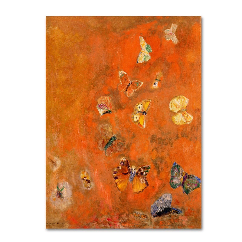 Trademark Fine Art Evocation of Butterflies 1912 Artwork by Odilon Redon 14 by 19Inch