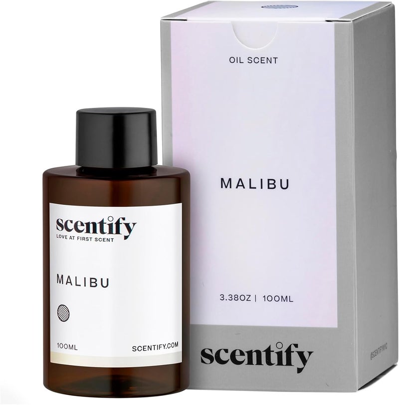 Scentify عطر زيت ماليبو للبخاخات الزيتية من سنتيفي - زيت عطري فاخر بنغمات الليمون والشاي الأبيض والزعتر وخشب الأرز والمسك - عطر بخاخ عطري مريح غير سام وصديق للحيوانات الأليفة 3.4 أونصة - Image 1