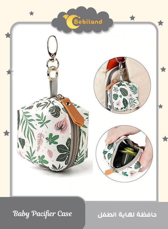 بيبي لاند حافظة لهاية اطفال مع مشبك، صندوق حامل لهاية الاطفال لحقيبة الحفاضات، يحمل لهايتين للسفر والانشطة الخارجية، ادوات اطفال صغيرة - Image 1