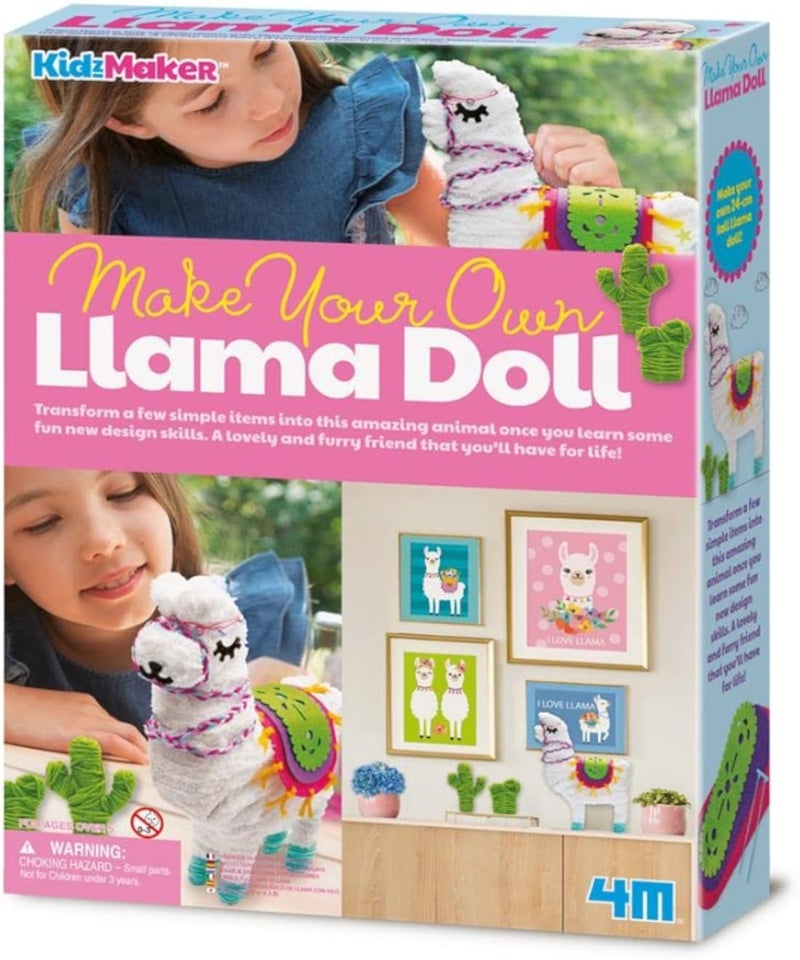 HAPPY 4M 404755 KidzMaker Make Your Own Llama Doll, Multi Colour