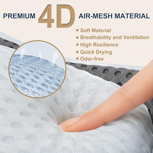 ZYIDBNG Bath Pillow for Tub Ergonomic Cat Shape Design Bath Pillow for Head and Neck Support SPA Gift Bathtub Pillow 4D Air-Mesh with 7 Suction Cups Washable Gray - Image 4