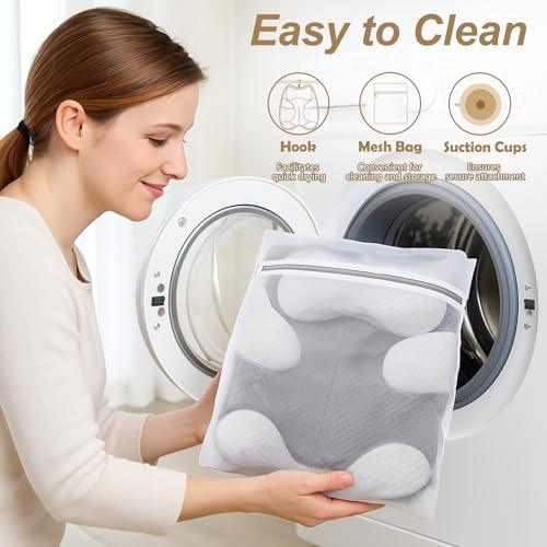 ZYIDBNG Bath Pillow for Tub Ergonomic Cat Shape Design Bath Pillow for Head and Neck Support SPA Gift Bathtub Pillow 4D Air-Mesh with 7 Suction Cups Washable Gray - Image 5