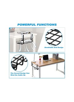 VORDERN Under Desk Cable Management Tray, Super Sturdy Desk Wire Management Organizer,Clamp Install Metal Cord Management Rack,Perfect for Office Home,15.35in Cable Tray Basket  - Image 4