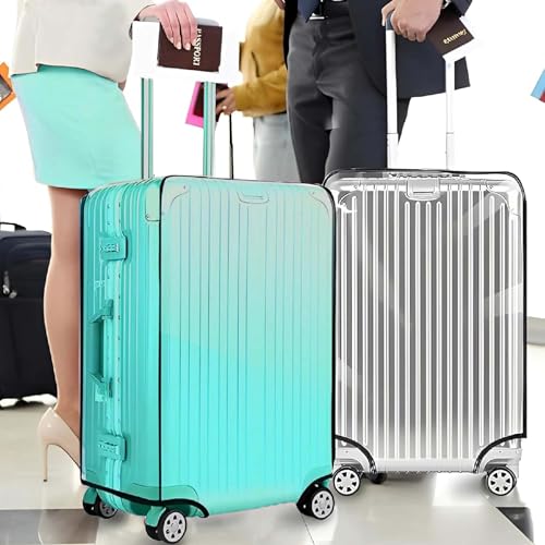 Handcuffs Combo Cover for Hard Luggage Trolley Bags | Transparent Protective Covers PVC Fabric Waterproof Pack of 3 (Size-20, Size-24, Size-28) - Image 4