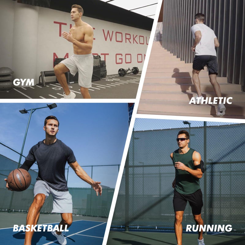 BOOJO 7 Pack Mens Athletic Shorts - Gym Basketball Running Workout Quick Dry Black Shorts with Pockets for Casual Performance - Image 4