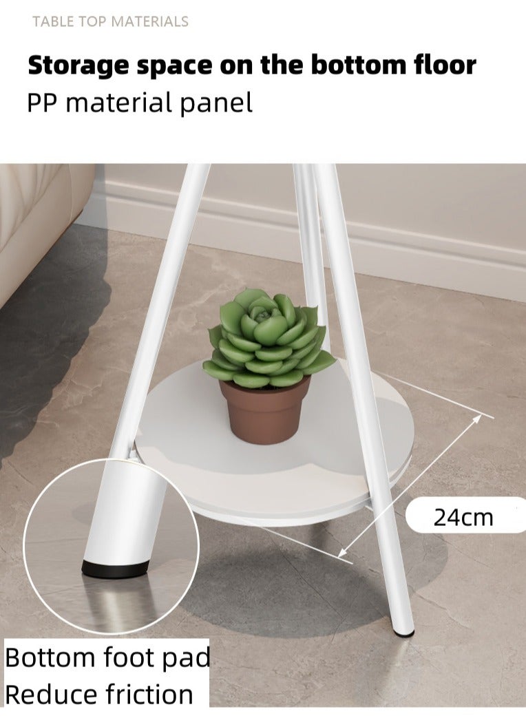 XiuWoo Nordic Style Luxury Round Coffee Table with Temperd Glass and Premium Metal Round Mini Coffee Table Sofa Side Table End Table For Home Living Room Bedroom Study Room Office Balcony - Image 3