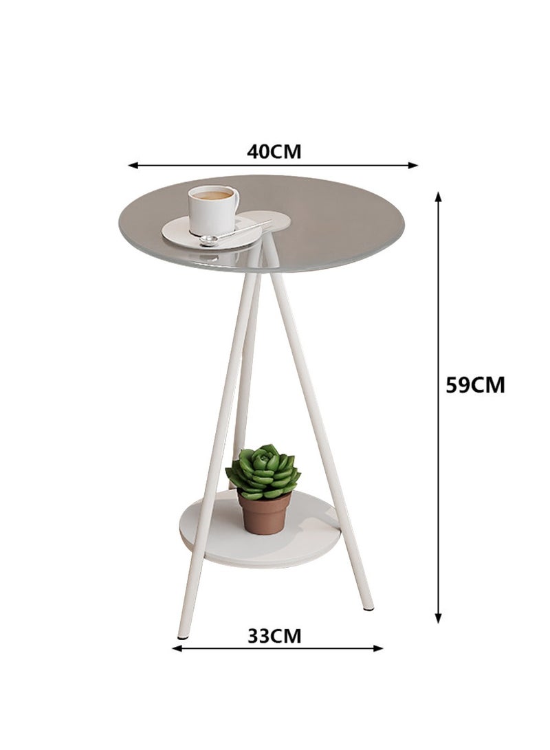 XiuWoo Nordic Style Luxury Round Coffee Table with Temperd Glass and Premium Metal Round Mini Coffee Table Sofa Side Table End Table For Home Living Room Bedroom Study Room Office Balcony - Image 4