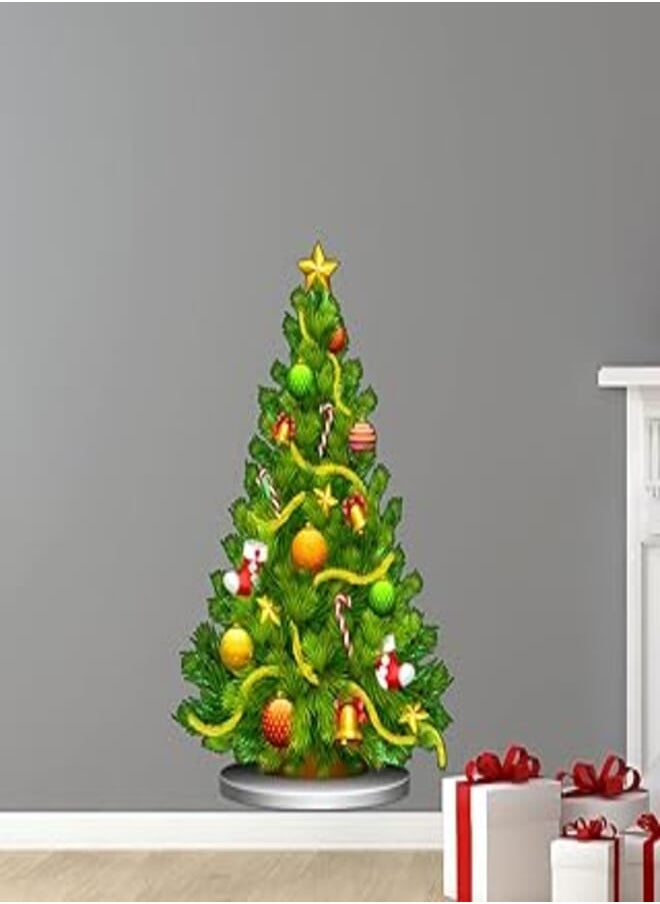 Decorative christmas sticker -Christmas the beautiful Christmas tree (60x40cm) 