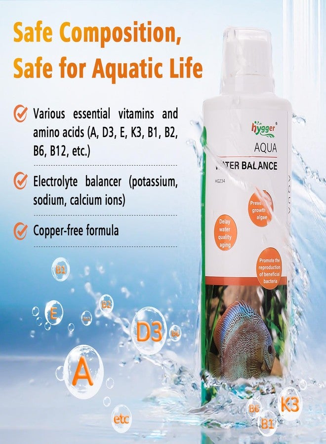 hygger Aqua Water Balance for Freshwater Saltwater, Aquarium Fish Tank Plant Coral Stabilizes Water Quality with Essential Vitamins Amino Acids Electrolyte Water Conditioner, 300 ML - Image 5