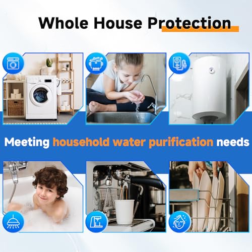 Pure Plus PUREPLUS Whole House Water Filter Housing, 10"x4.5" Universal Housing, Pre-Filtration System, with Pressure Gauge, 1" NPT - Image 2