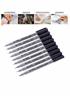 Y&D Fineliner Pens, Cozy 9 Pack Black Pigment Liner Micro Drawing Different Nib Sizes with Anti-Bleed for Sketching Drafting Office Documents Comic Manga Scrapbooking  - Image 4