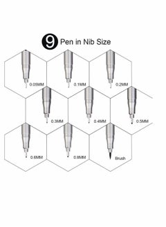 Y&D Fineliner Pens, Cozy 9 Pack Black Pigment Liner Micro Drawing Different Nib Sizes with Anti-Bleed for Sketching Drafting Office Documents Comic Manga Scrapbooking  - Image 3