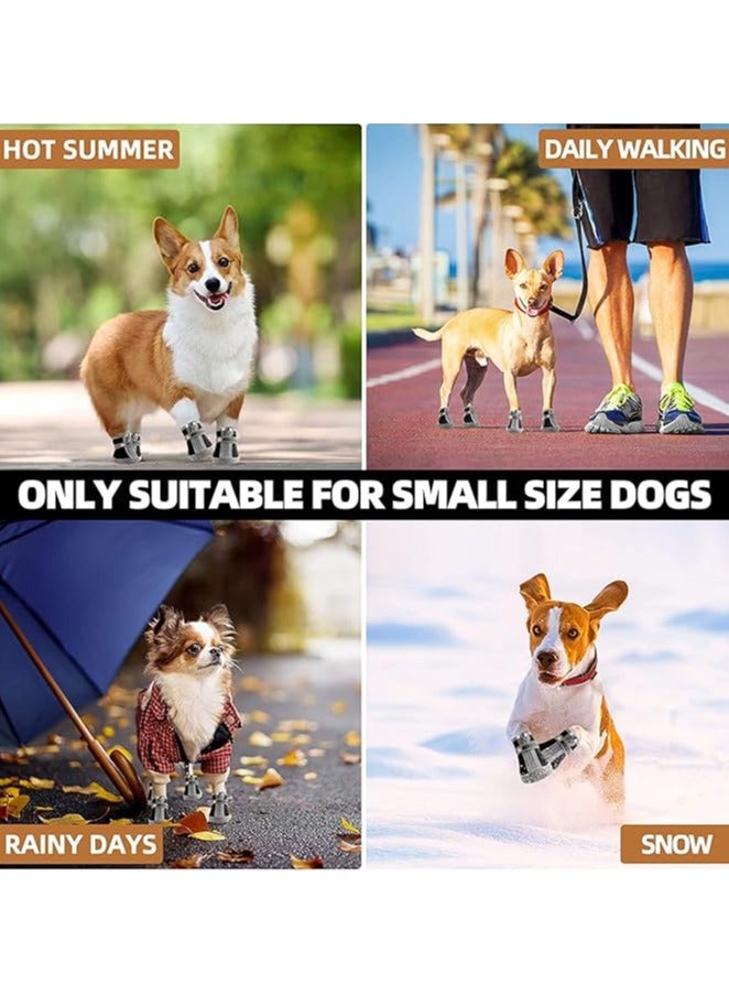 erorex Dog Shoes, 4 Pcs Size 1 Anti-Slip Breathable Waterproof Dog Booties, Boot Paw Protector for Small Dog, Dog Hiking Shoes with Reflective Adjustable Strap Zipper, Puppy Shoe for Hot Pavement Winter Snow - Image 5