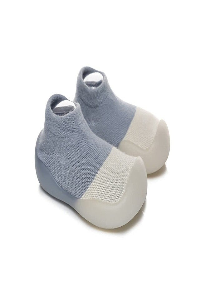 MARSRTH Children's Multicolor Plain Cotton Ankle Length And Silicon Rubber Base Shoes Cum Socks, Antislip Soft Sole Kid's Shoes, Breathable Socks Shoes For Baby (Plain, Multicolor) - Image 1
