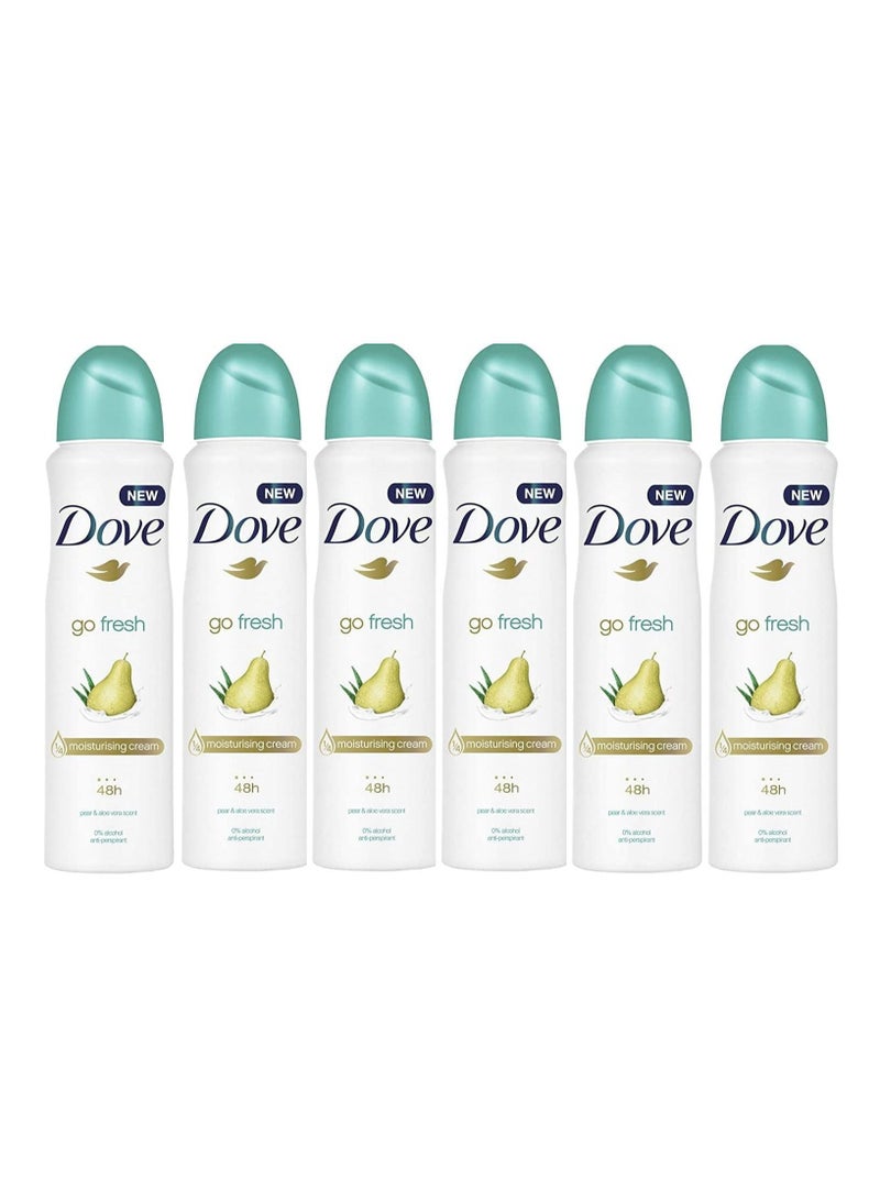 Dove Dove go fresh Aloe vera and Pear antiperspirant 250mlx6 - Image 1