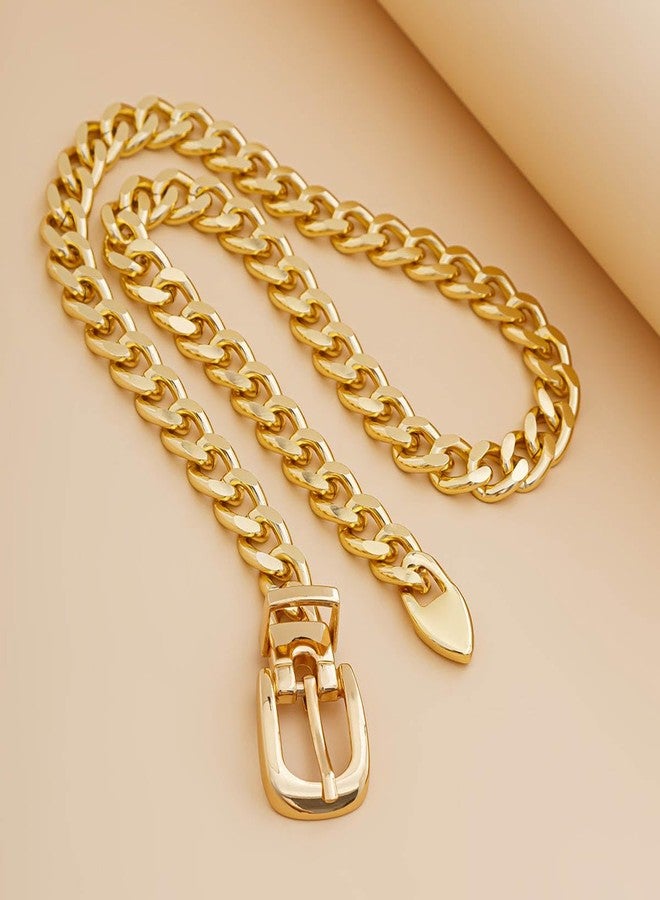 Gangel Statement Chain Necklace Chunky Gold Plated Choker Necklace Punk Cuban Link Chain Rave Party Wide Necklaces Jewelry for Women - Image 4