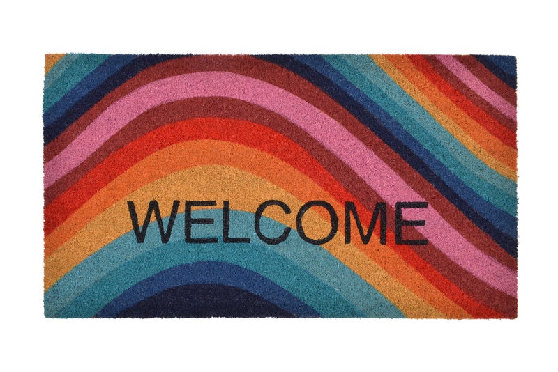 WALBROOK Rainbow Doormat  Coco Coir Front Door Mat Welcome Mat Porch Decor