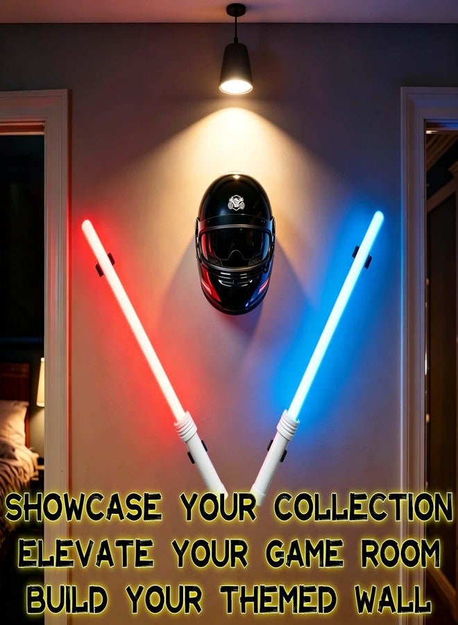 FLURSAILE Adjustable Glow Sword Wall Mount Vertical Display Stand Horizontal Cosplay Prop Holder for Saber (4pcs Standard Size) - Image 5