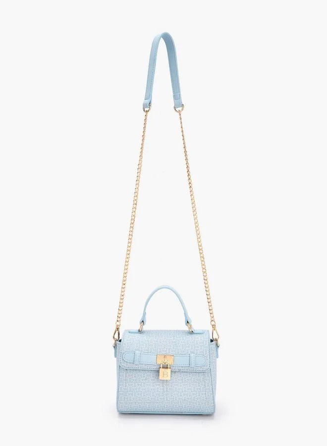 Flora Bella By Shoexpress Flora Bella Monogram Print Crossbody Bag with Detachable Strap