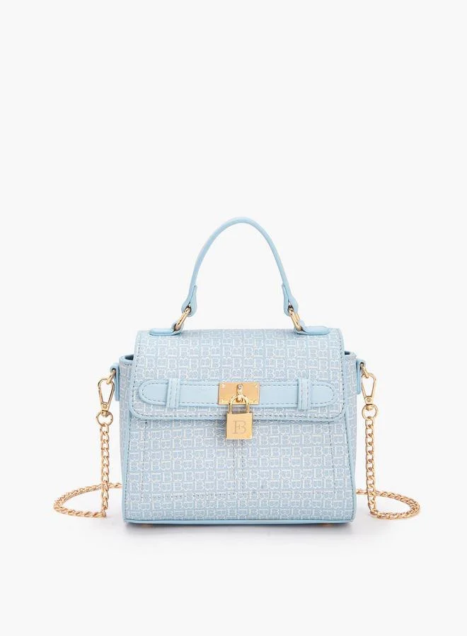 Flora Bella By Shoexpress Flora Bella Monogram Print Crossbody Bag with Detachable Strap